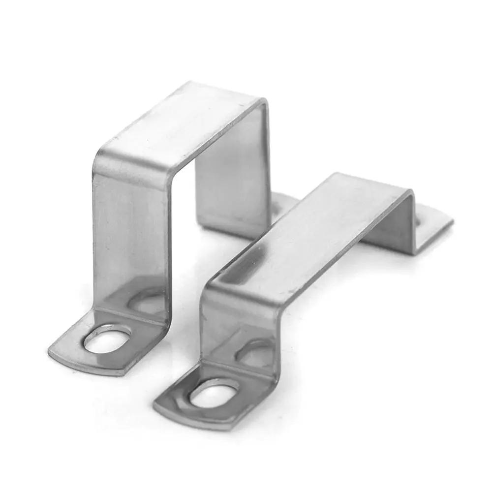 Silver Square Saddle Clip Durable M-shaped U-shaped Square Rectangle Ohm Tube Card Thickened Stainless Steel Throat Hoop