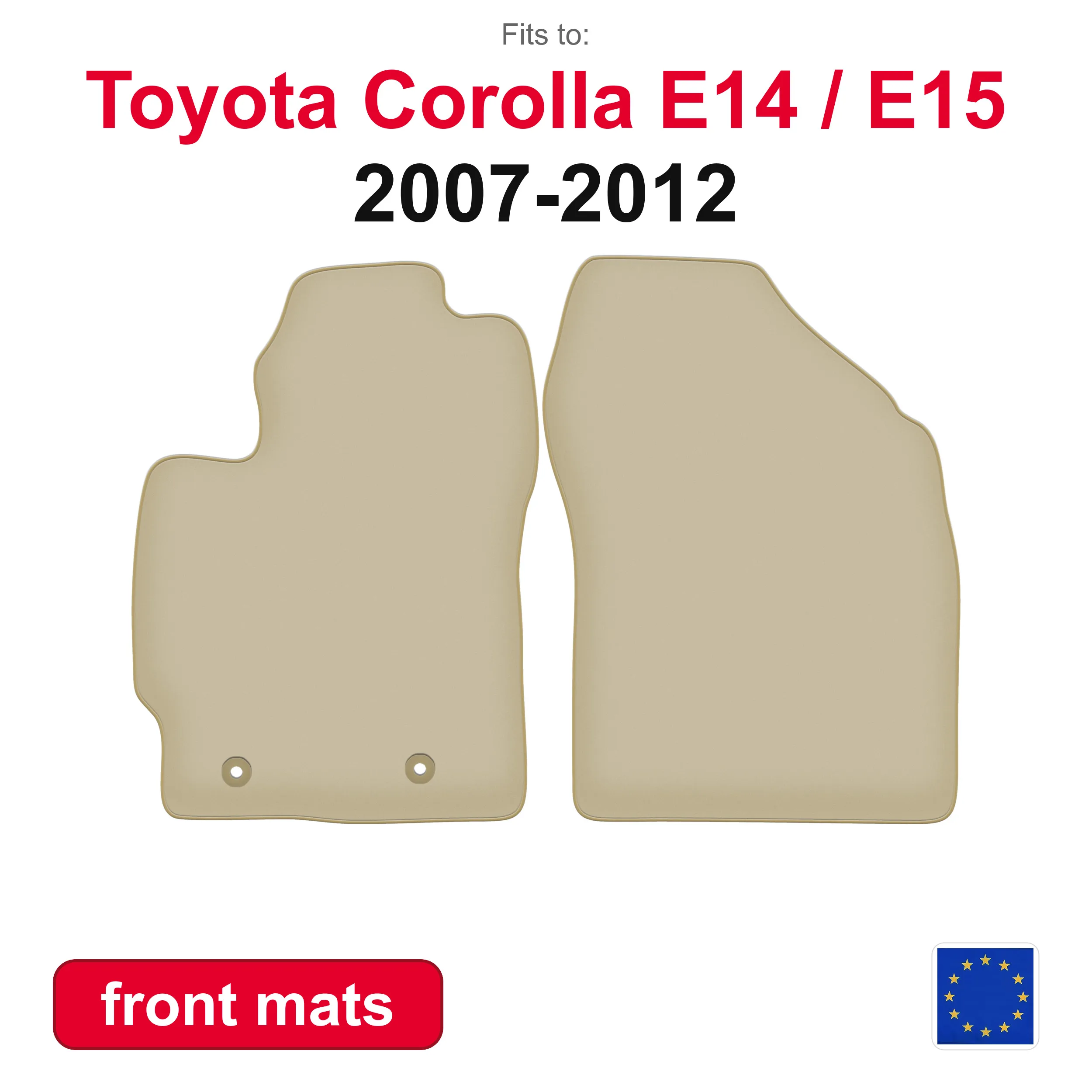 PREMIUM-Autofußmatten für Toyota Auris und Schrägheck (2007-2012) – beige, 2-teiliges Auto-Fußmattenset