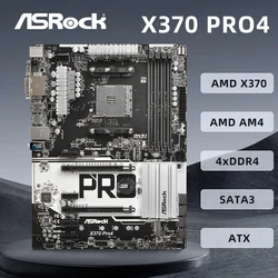 ASROCK X370 Pro4 마더보드 AMD X370 소켓 AM4, Ryzen 7 5800X3D Ryzen 9 5950X Ryzen 5 5600X CPU 4 x DDR4 64GB 지원