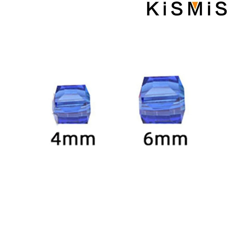 98 قطعة من الخرز الزجاجي الكريستالي المربع بالجملة إكسسوارات الشعر المصنوعة يدويًا خرز فضفاض لصنع المجوهرات