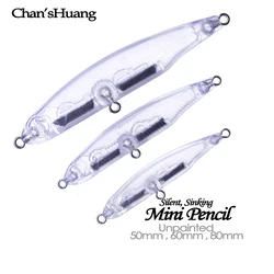 Chan’sHuang 20PCS Unpainted Blanks Bait 2.5G/5G/9.5G Sinking Pencil Wobbler Spook DIY Handmade Artificial Fishing Lure Tackle
