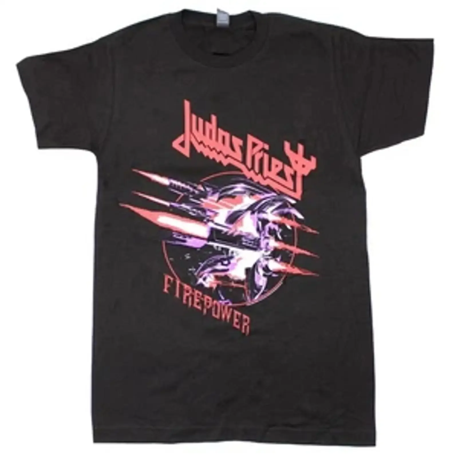 Judas Priest Firepower Small men's black t shirt vintage Washed Soft Comfortable Top For Everyday Wear Casual homme