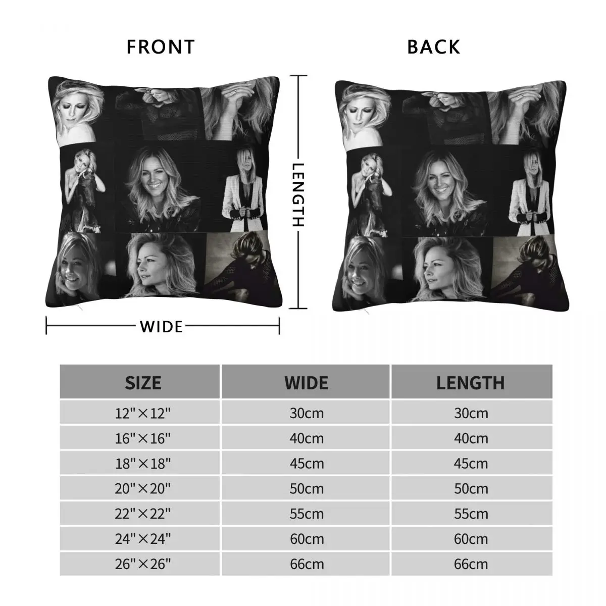 Helene Fischer Collage Pillowcase Polyester Linen Velvet Pattern Zip Decor Sofa Seater Cushion Cover 45x45