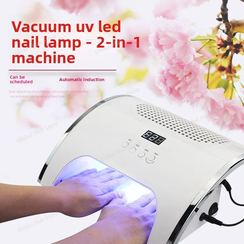 

2-in-1 Smart Induction LED Vacuum Nail Art Light Therapy Machine Automatic Timing USB Nail Polish Glue Baking Light