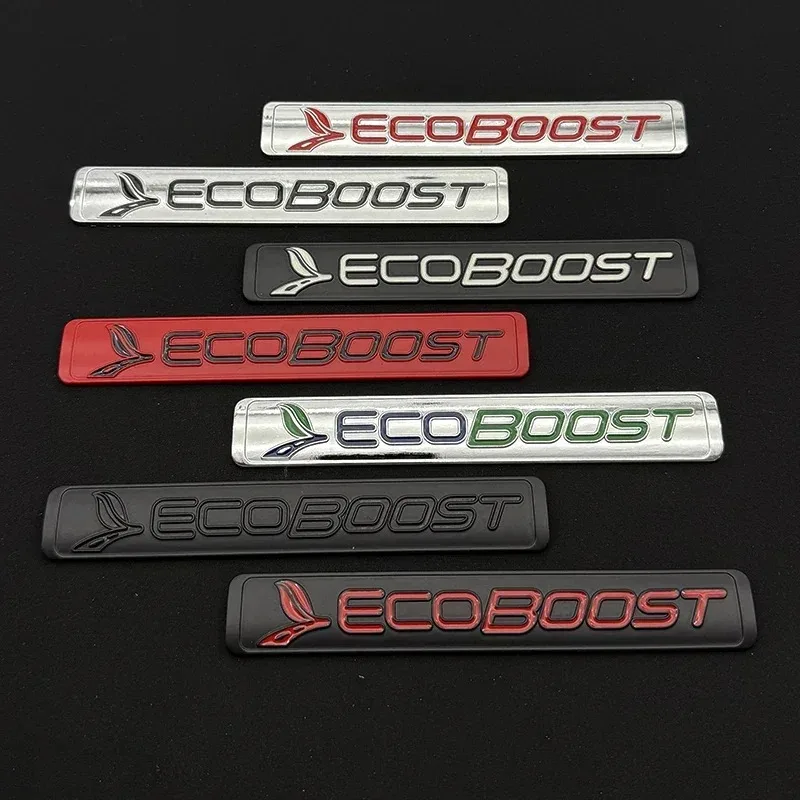 ثلاثية الأبعاد شعار معدني Ecoboost شعار سيارة الخلفي الجذع شارة ملصق لفورد فوكس فييستا كوغا الهروب الانصهار موستانج Ecoboost اكسسوارات #5