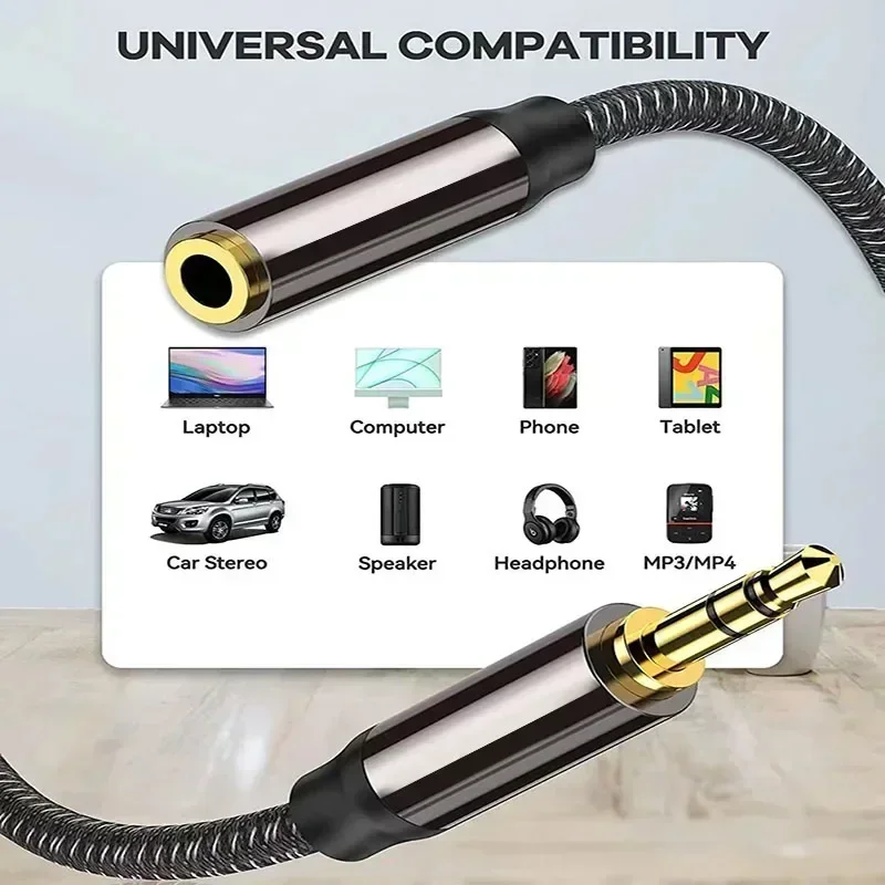 3.5mm AUX Stereo Audio Cable Male To Female Headphone Extension Cables for Earphone IPad Smartphone Tablet Media Player Etc