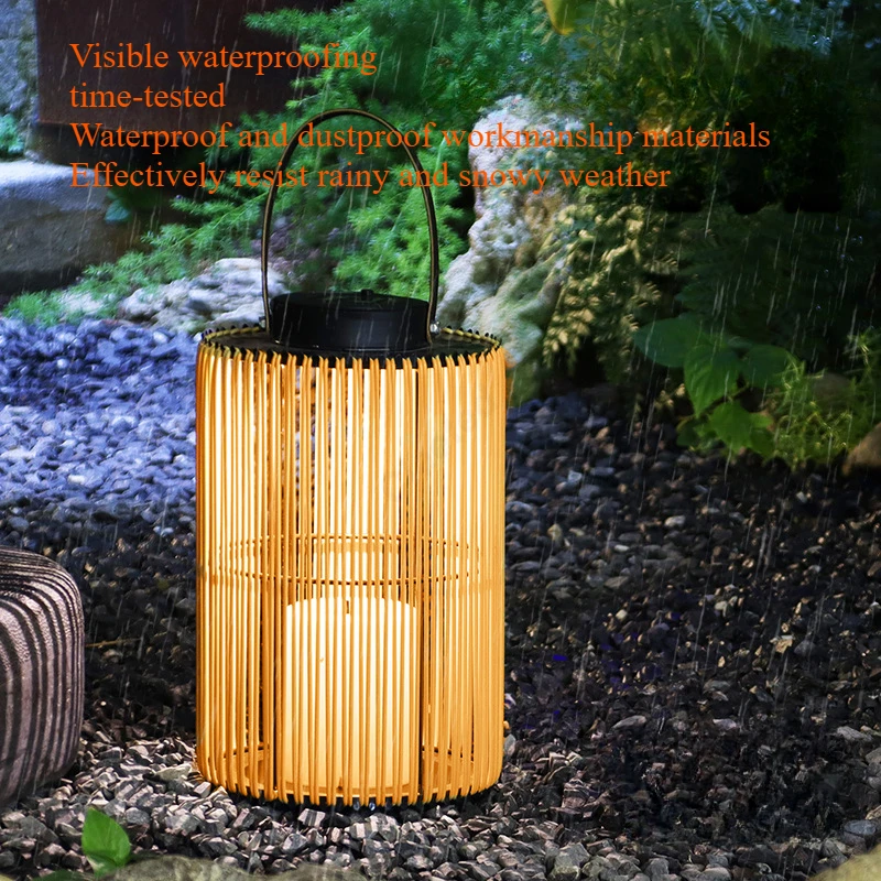 New LED Solar Floor Mounted Portable Courtyard Light Outdoor Waterproof Garden Balcony Lawn Light Atmosphere Decoration Lighting