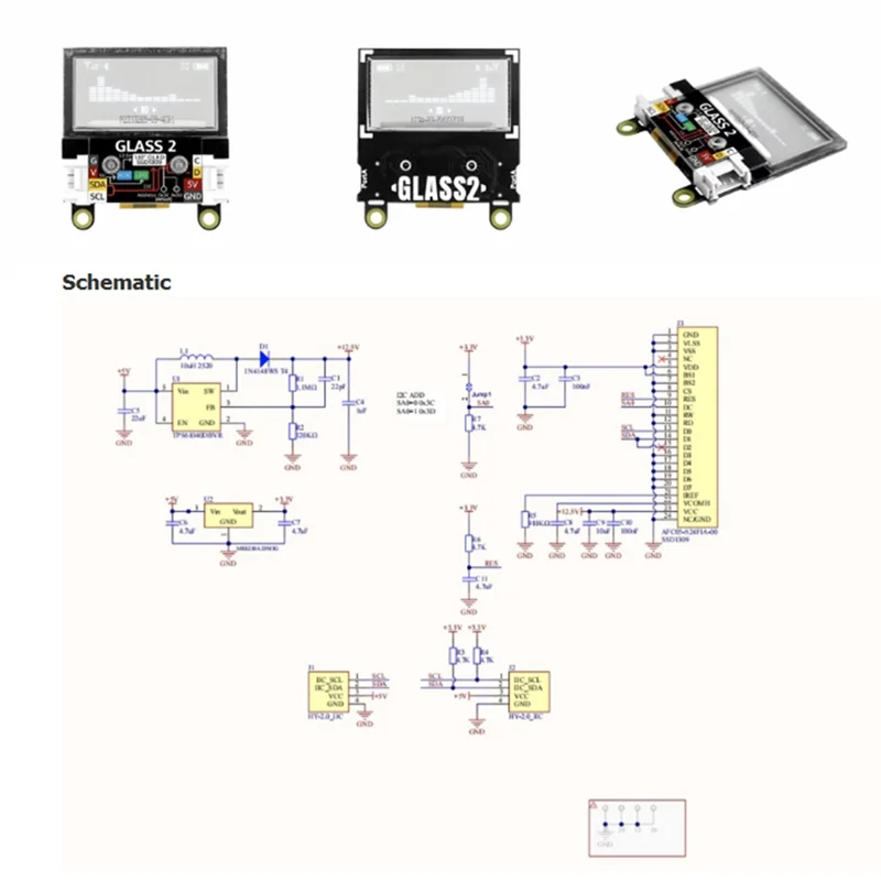 وحدة AS62 Glass2 مقاس 1.51 بوصة وحدة شاشة توسيع OLED شفافة SSD1309 لمشاريع DIY والاستخدام الاحترافي
