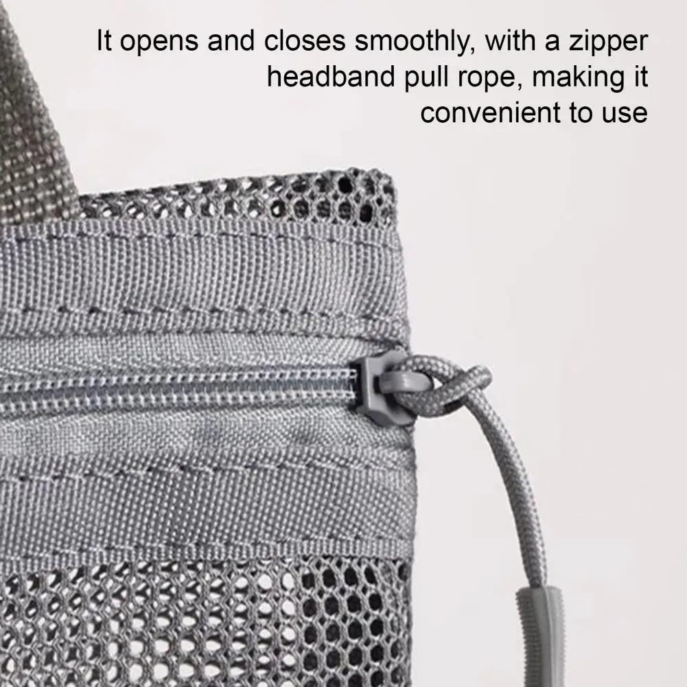 Travel Toiletry Bag Capacity Shower Storage Bag with Zipper Closure Solid Color Hollow Mesh Cosmetic Organizer Beach Toilet Bag