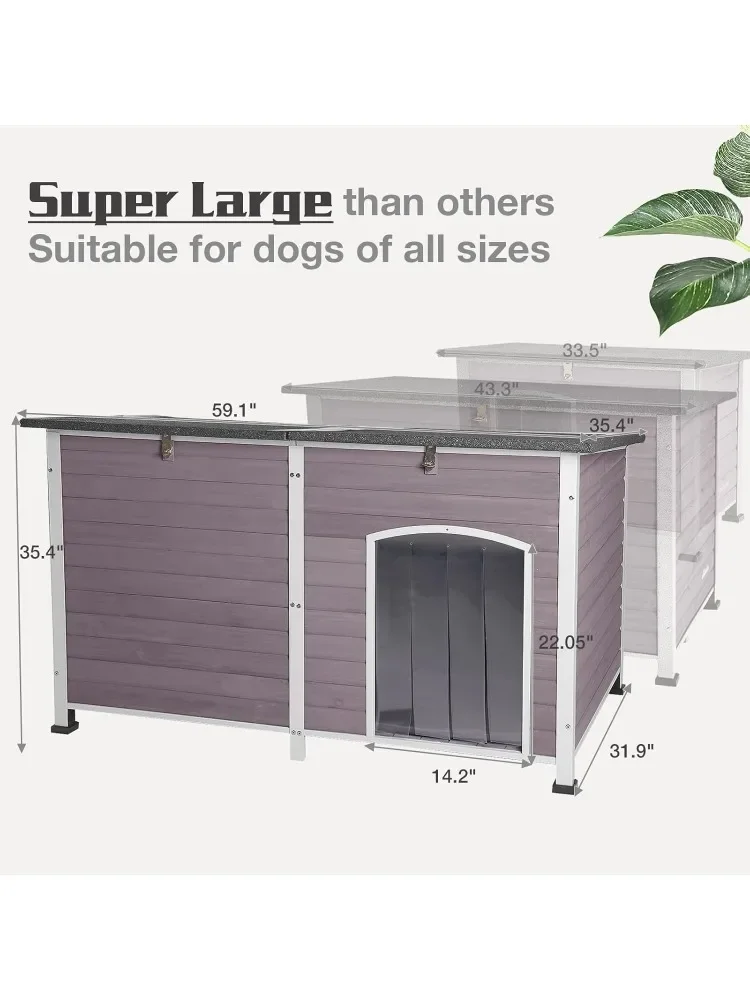 Metal Frame Dog Cage, Outdoor Dog House 59.1