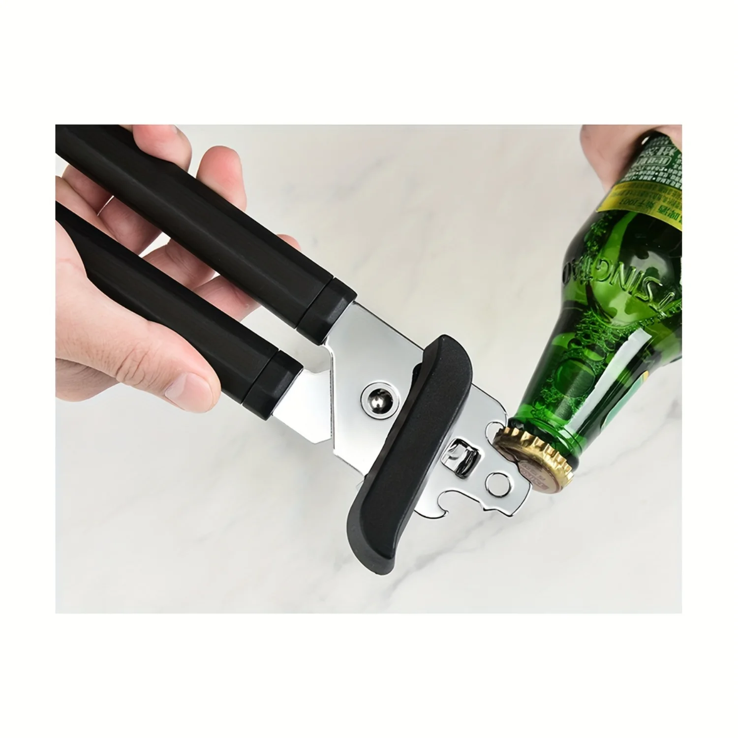 1 PCS Premium Stainless Steel Multi-Functional Can Opener  - Effortless Opening, Sharp Cutting, and Beer Bottle Opener - Durable