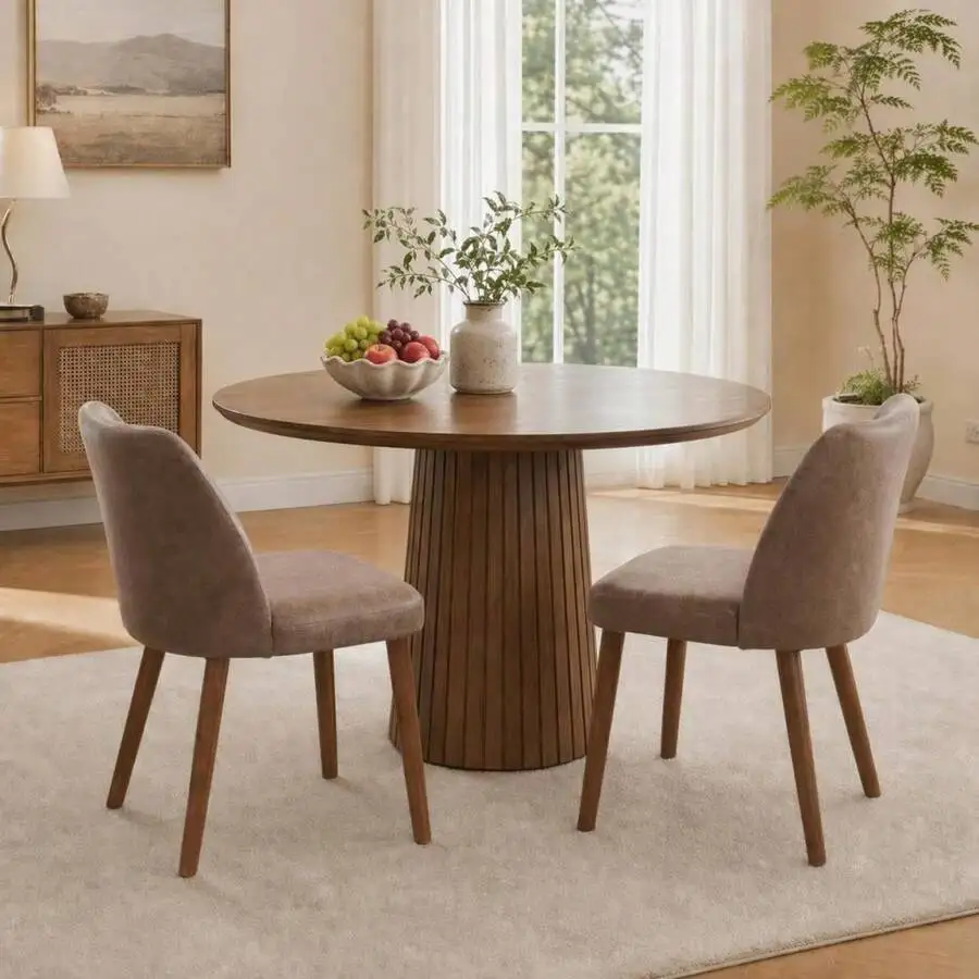 Comfortable Linen Dining Chairs Set Of 2/4 – Modern Accent Seating With Ergonomic Back Support & Solid Rubberwood Legs, Perfect