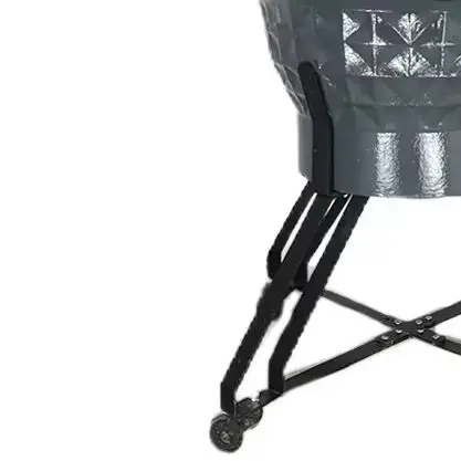 24 Inch Luxury White Kamado Ceramic Charcoal Grill Unique Diamond Pattern BBQ Smoker Stove Heavy Duty Outdoor Patio Backyard Bar