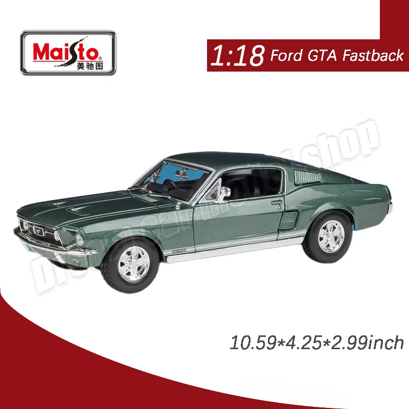 1:18 Maisto Ford Shelby GT500 GTA 패스트백 합금 자동차 모델 장식 컬렉션, 거실 장식 장난감 모델 도매