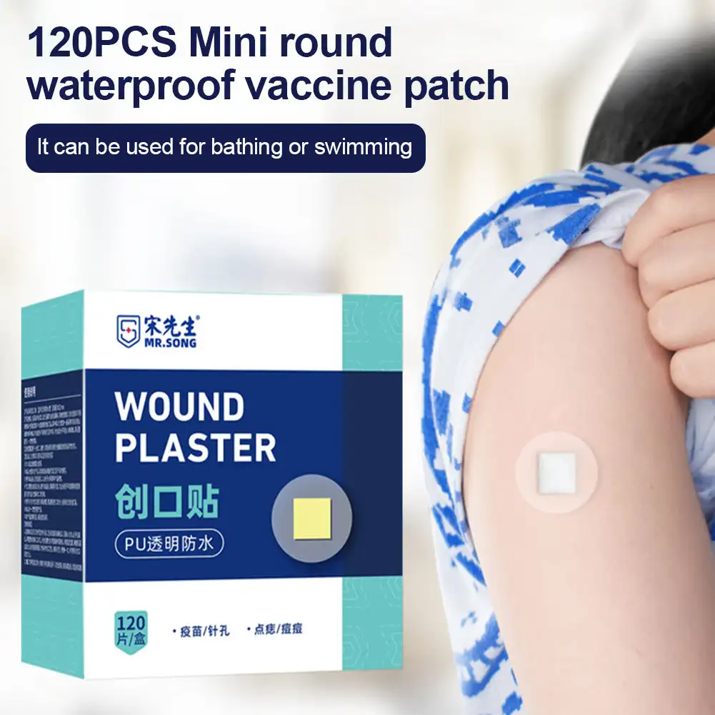 120Pcs Mini Waterproof Band Aid Round Small Wound Dressing Medical Tape Adhesive Bandage Wound Fixation Tape