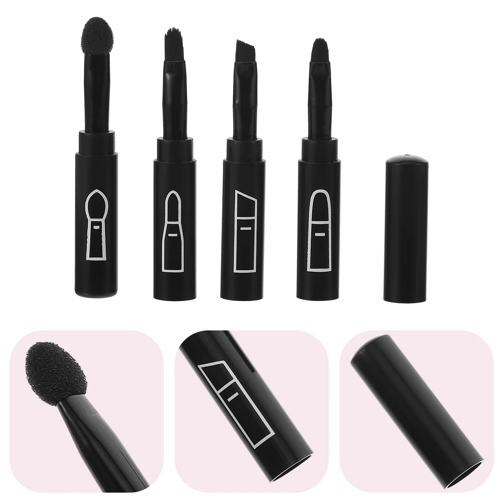 

4 in 1 Creative Multifunctional Brush Lip Eyeshadow Eyebrow Eyeliner Brush Durable Plastic Portable for Girls