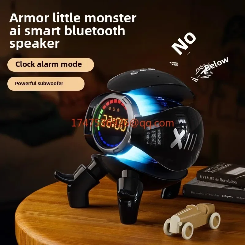 Mecha Monster Orologio Bluetooth Audio Sveglia wireless Luce ambientale Computer desktop Subwoofer Altoparlante Ornamento