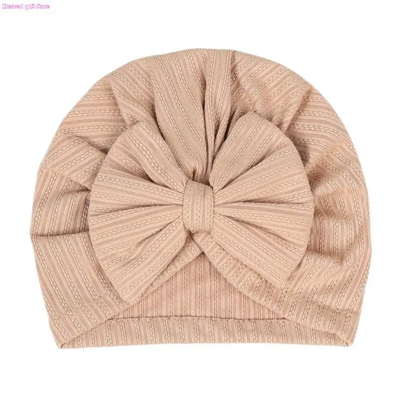 

D0JC Baby Beanie Fashion Headwear Big Bowknot Hat Gender Neutral Newborn Headdress