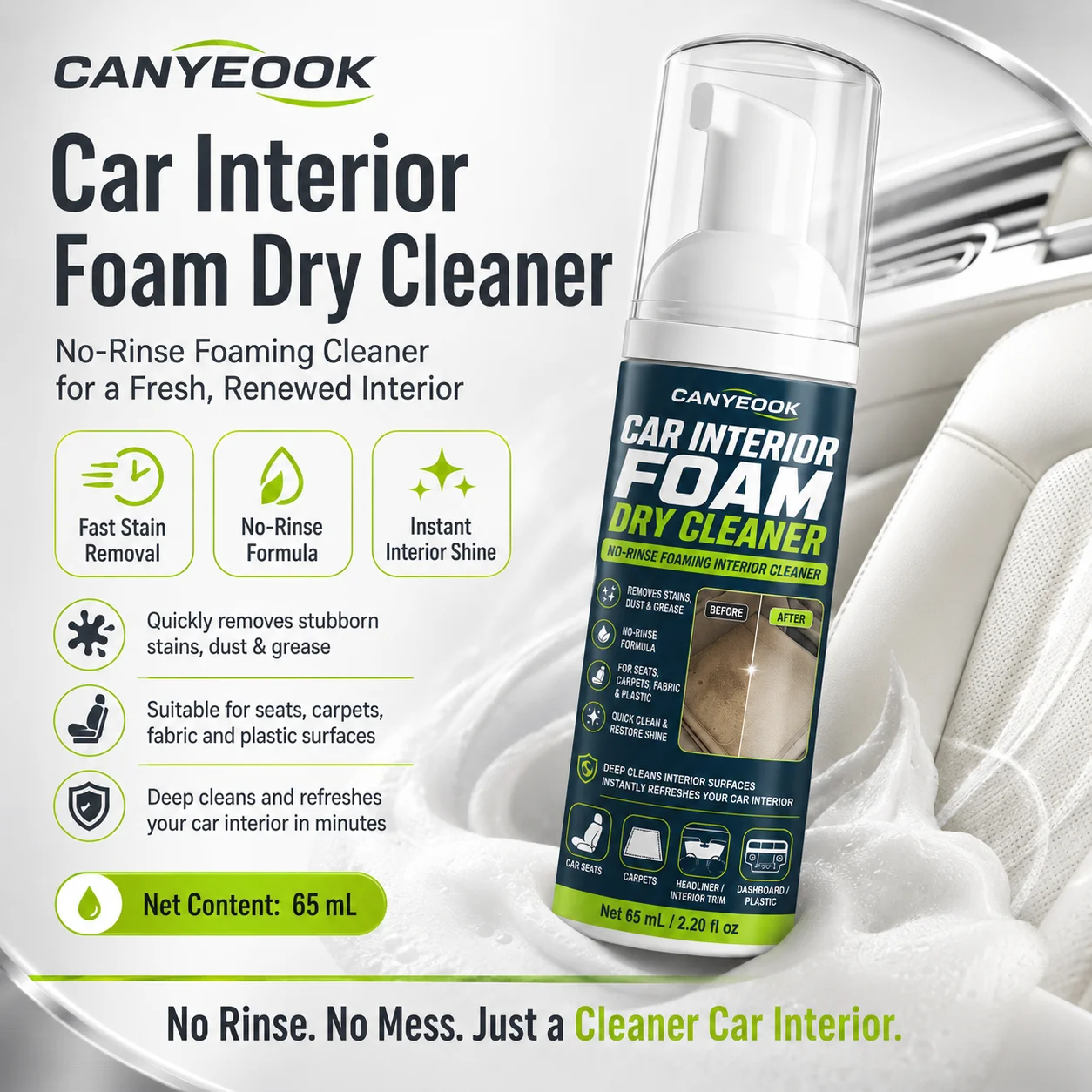 Dog Paw Cleaner - Pet Dry Foam Shampoo for Water-Fearing