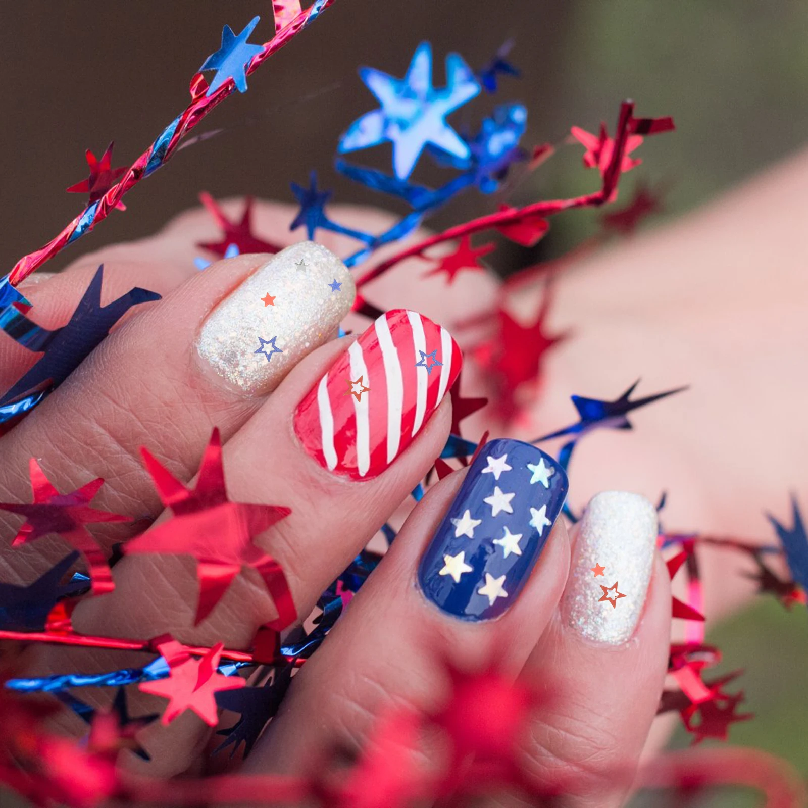 

Star Sequins Diy Art Decorations Face Case Holiday Cards Independence Day Accessories Nail Star Glitter Nail