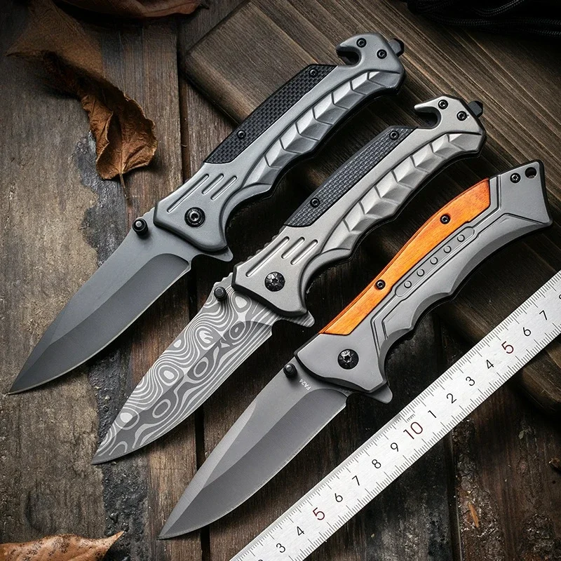 High Hardness Multifunction Folding Knives With Glass Breaker Portable Small Fruit Knife Outdoor Survival Knife Emergency Rescue