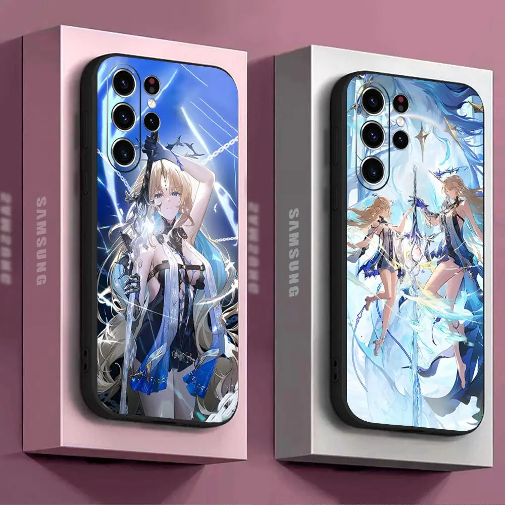 Cartethyia Wuthering Waves Phone Case For Samsung Galaxy S26 S25 S24 S23 S22 S21 S20 Plus Ultra Note20 Soft Black