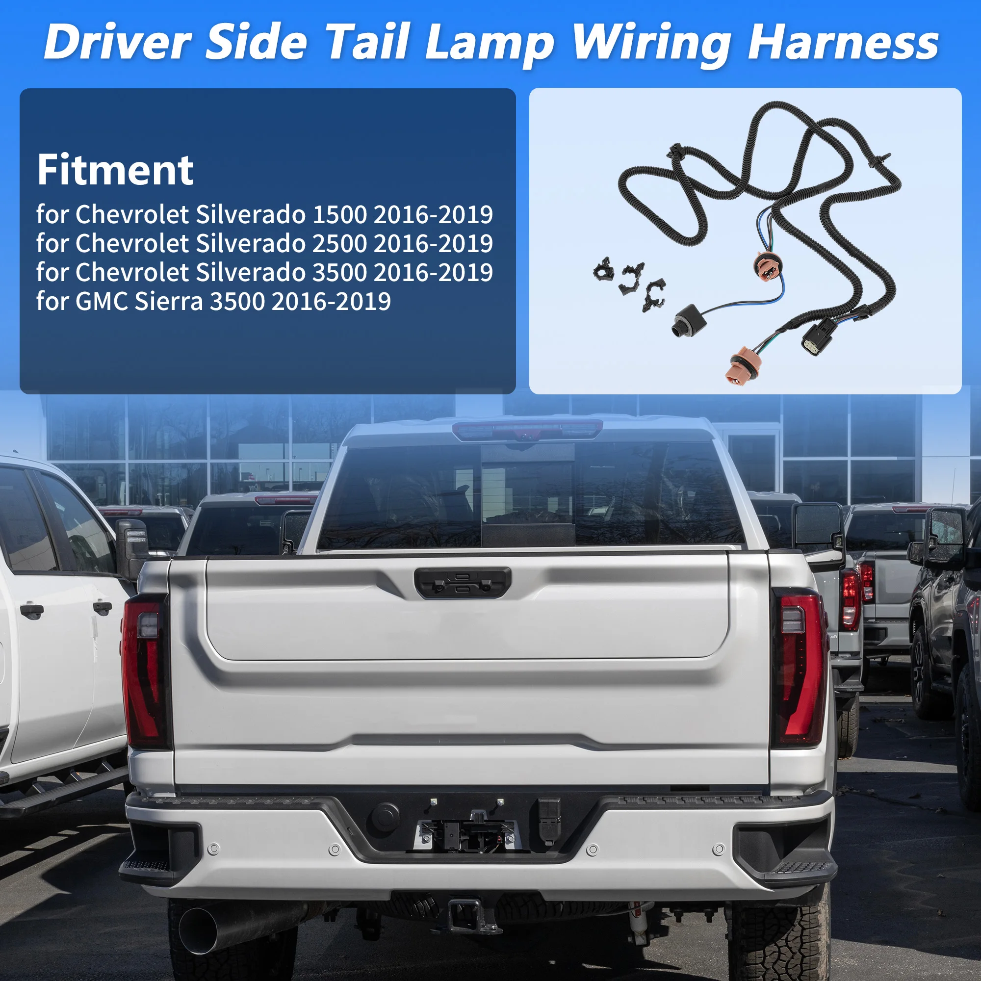 

UXCELL No 23295978 Жгут проводов задних фонарей со стороны водителя для Chevrolet Silverado 16-19