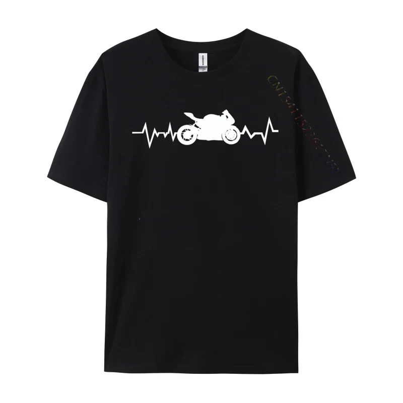 

Heartbeat Motorbike Racing Biker Exhaust Motorcycle Printed On Tops & Tees Funny Cotton Mens T Shirt Tops Shirt Free Shipping