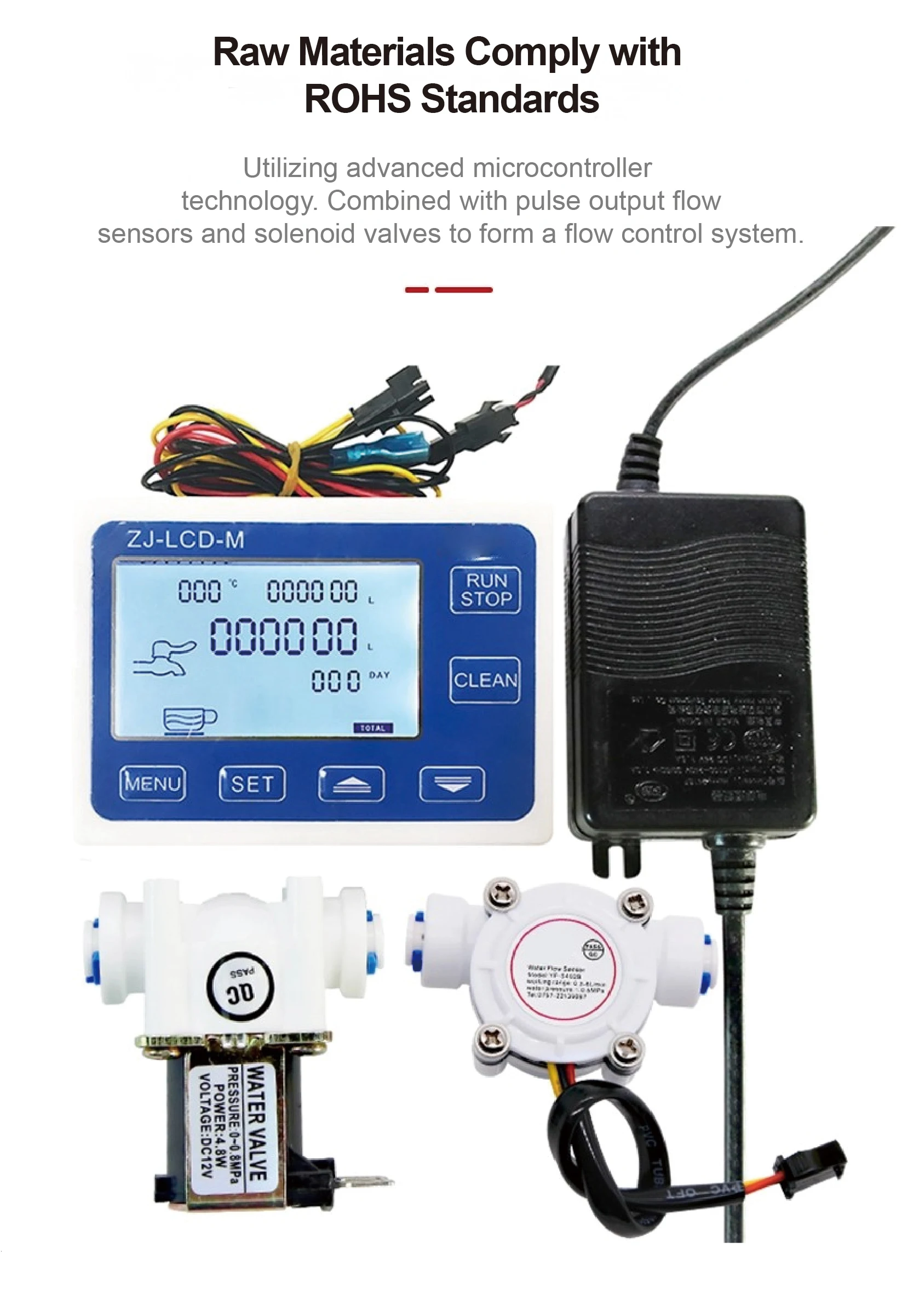 S402B Water Flow Sensor Digital Flow Meter Controller 0.5-6L min DC3.5-24V G1/4