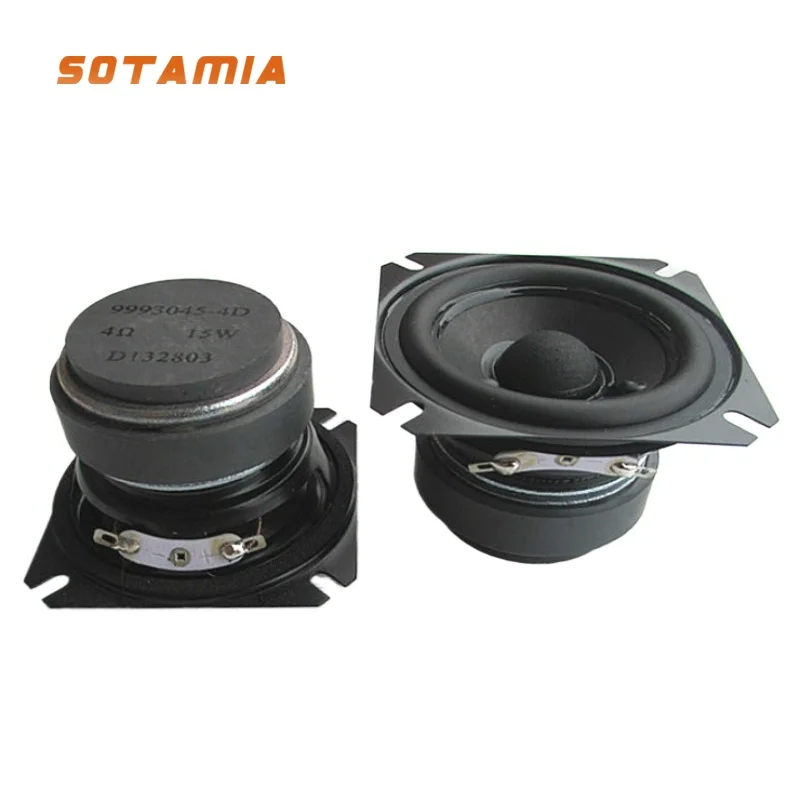 

SOTAMIA 2 шт. 2,5-дюймовые портативные Hi-Fi полнодиапазонные аудиоколонки 4 Ом 15 Вт, громкоговорители для домашнего кинотеатра