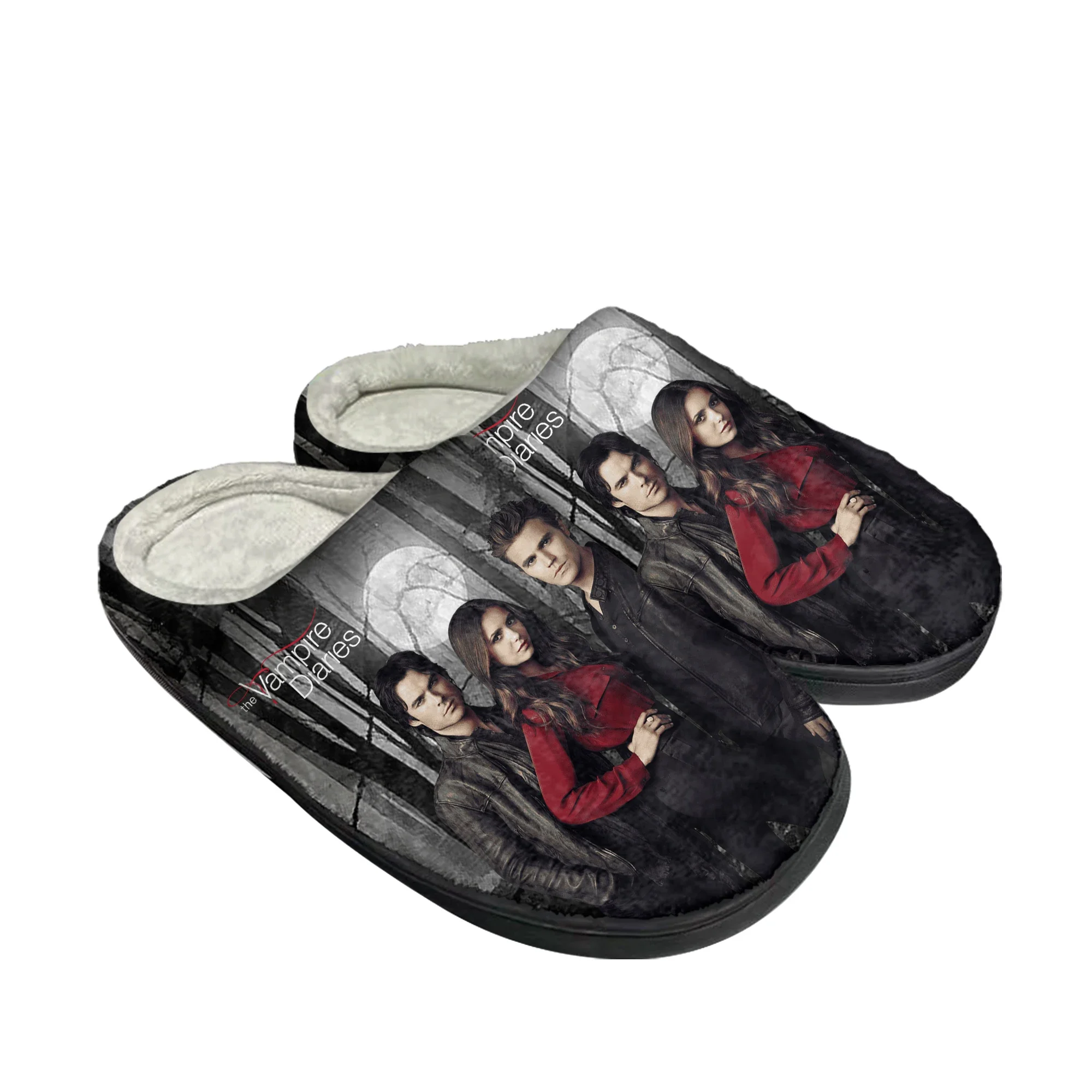 The Vampire Diaries Damon Salvatore Home Cotton Custom Slippers Mens Womens Sandals Plush Casual Keep Warm Shoes Thermal Slipper