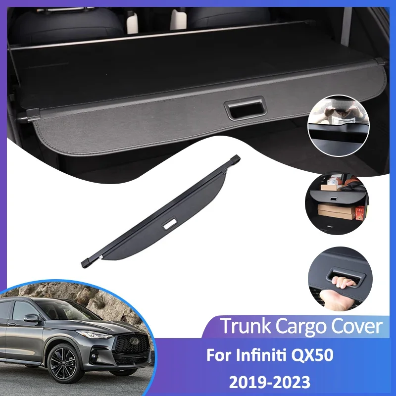 

For Infiniti QX50 2019 2020 2021 2022 2023 Auto Rear Trunk Cargo Cover Retractable Luggage Curtain Car Accessorie Shield Shade