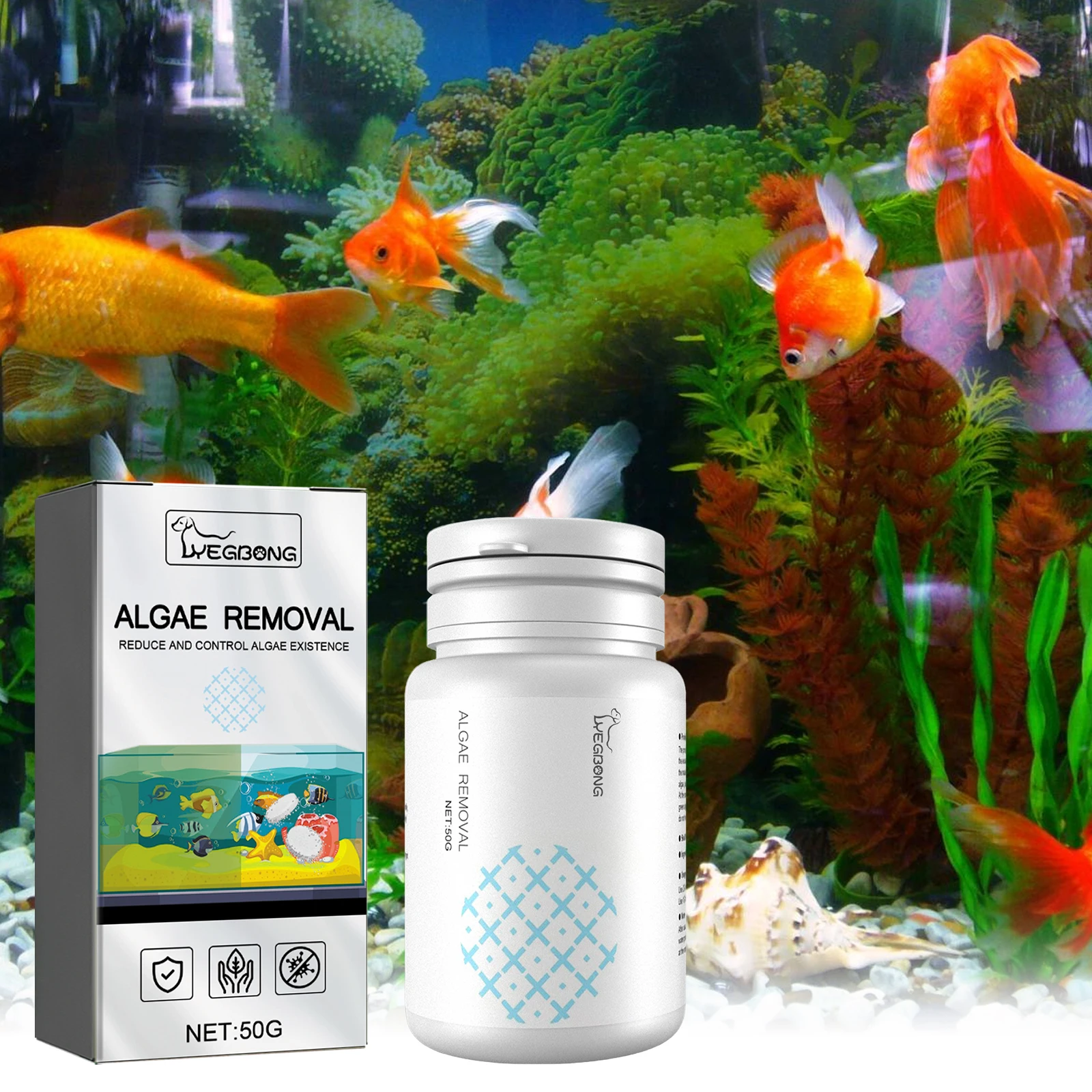 Algae Removal Quickly Reduce and Control Algae Existence Aquarium Moss Remover Agent Fish Tank Removing Moss Purify Water