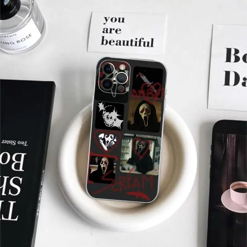 S-SCREAM H-Horror Phone Case For iPhone 15 14 13 12 Mini 11 Pro XS Max X XR SE 6 7 8 Plus Soft Silicone Cover