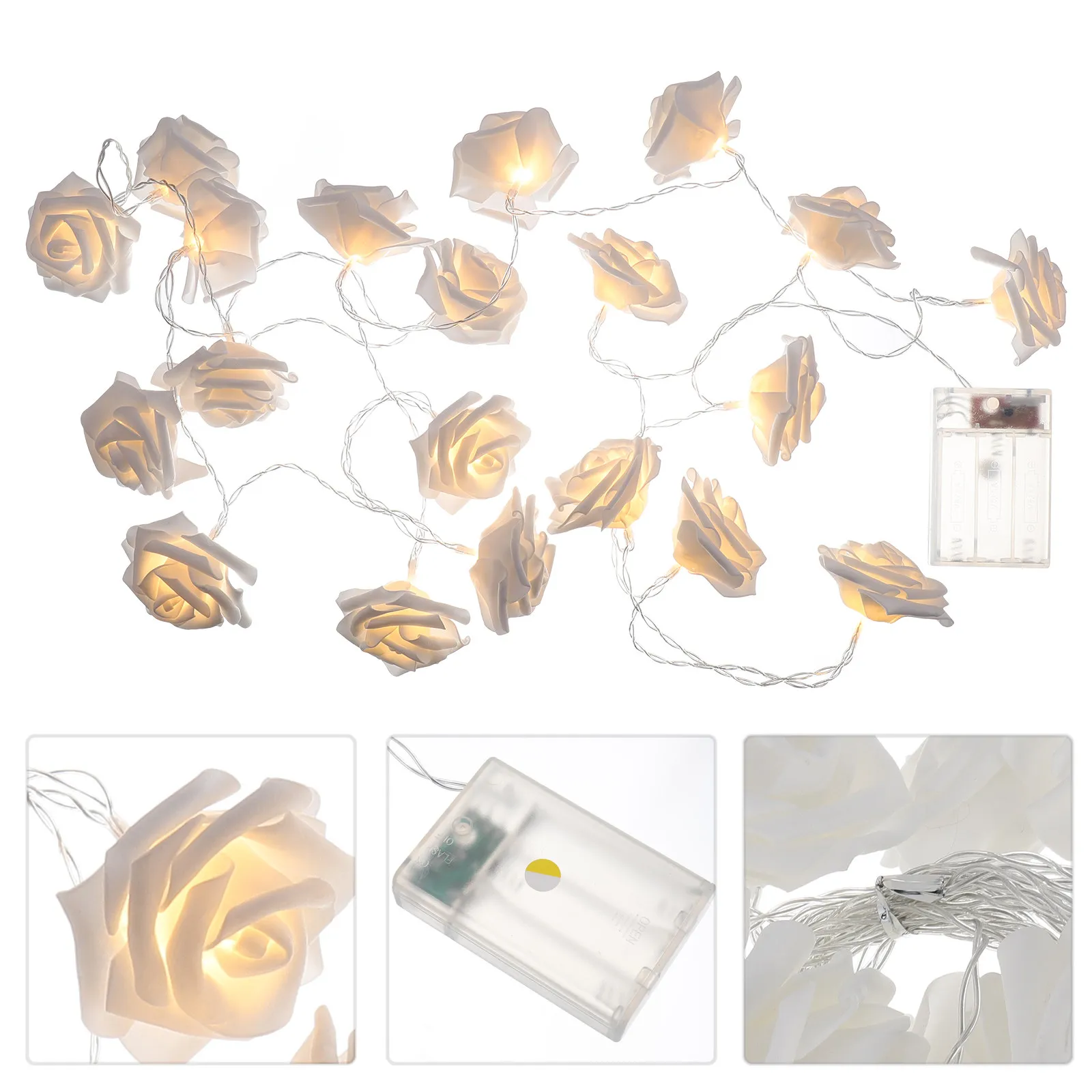 

Набор из 1 комплекта светодиодных гирлянд в форме розы, декоративные, многоразовые, экологичные, для создания праздничной атмосферы, мерцающие, для спальни и улицы