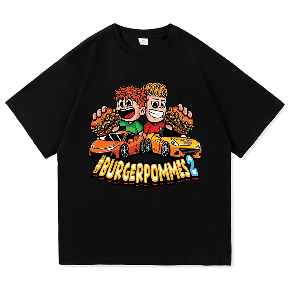 Burgerpommes 2 T Shirt Fashion Men Harajuku Aesthetic Cute Icrimax T-Shirt Unisex High Quality Cartoon Casual Cotton Tees Shirts