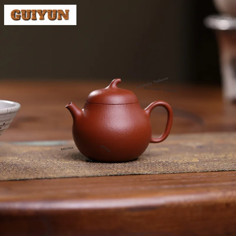 80ml Authentic Yixing Purple Clay Teapots Handmade Eggplant Pot Raw Ore Zhu Mud Kettle Chinese Zisha Tea Set For Tea Collection