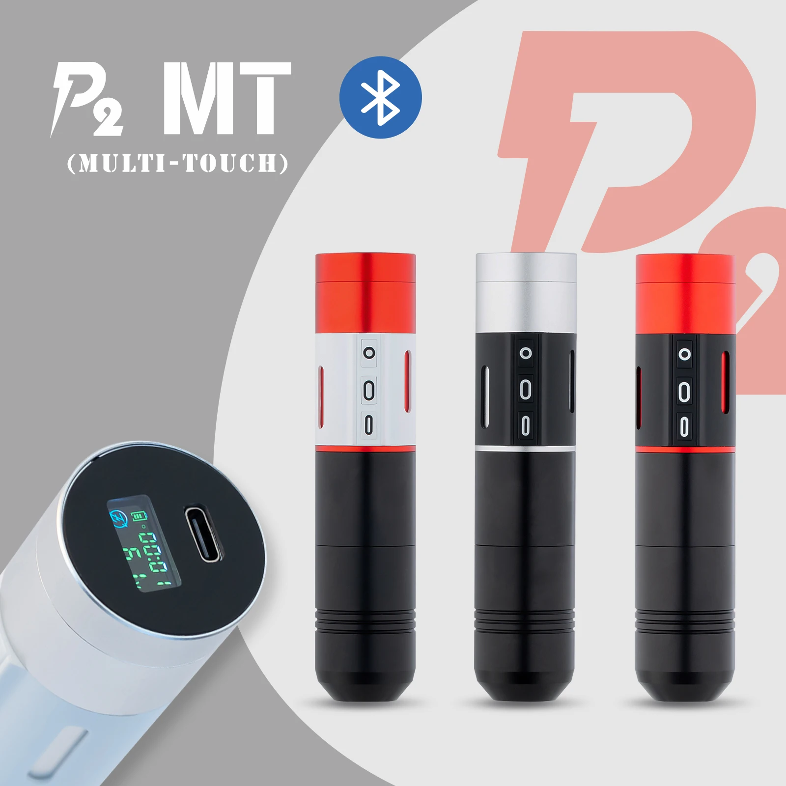 

EZ P2 MULTI-TOUCH Bluetooth Wireless Battery Tattoo Machine Pen Capacity 1800mAh with Wireless Foot Switch