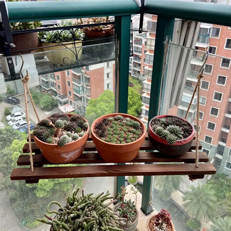 

Balcony Railing Hanging Flower Pot Hanger Hanging Anti-theft Window Sill Side Shelf Rack