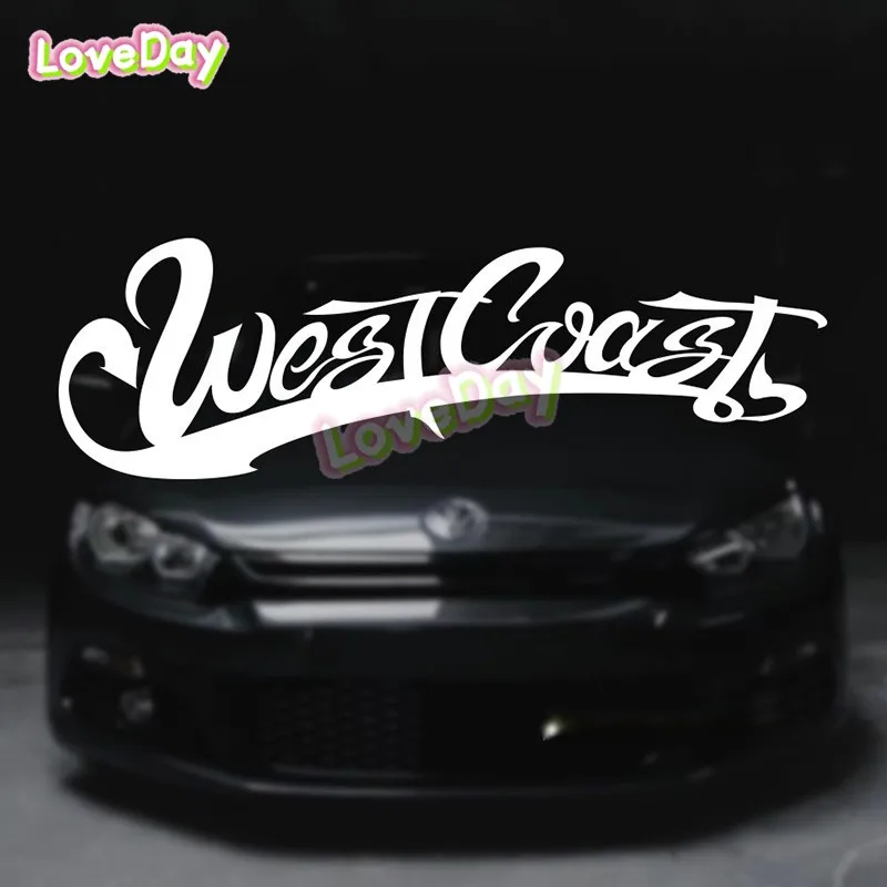 

WestCoast English Modified Text Car Stickers Personalized Creativity West Coast Glass Stickers Motorcycle Stickers