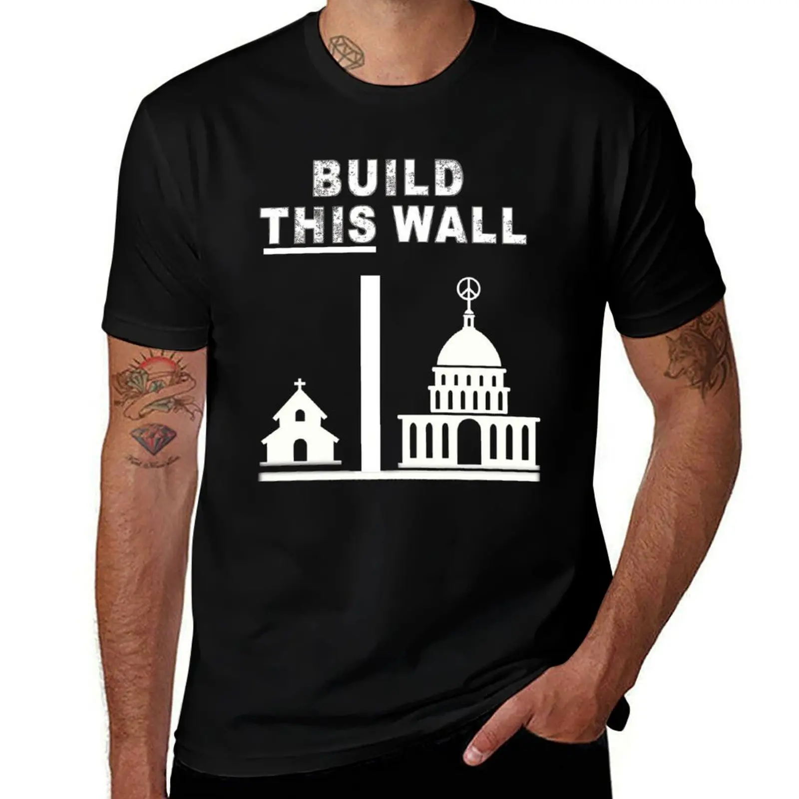 

Футболка Build this Wall, хлопковая футболка, мужская футболка, хлопковая футболка из 100% хлопка