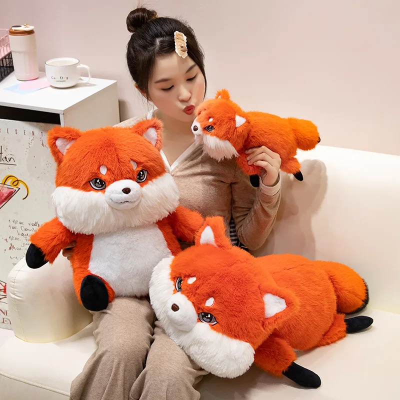 Soft Fluffy Fox Plush Toy Cute Cartoon Animal Fox Stuffed Doll Lover Valentine\'s Gift Kawaii Sofa Decor Pillows