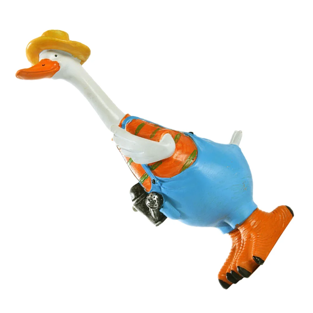 

Duck Statue Resin Craft Desktop Decoration Garden Outdoor Ornament Durable Realistic Duck Sculpture Garden Animal Decoration