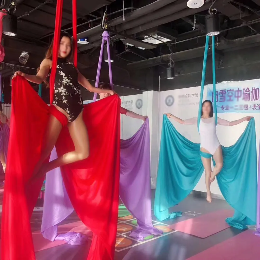 9 Yards 8.2m Aerial Yoga Silks Set for Acrobatic Flying Dance, Hammock Swing & Inversion Exercise