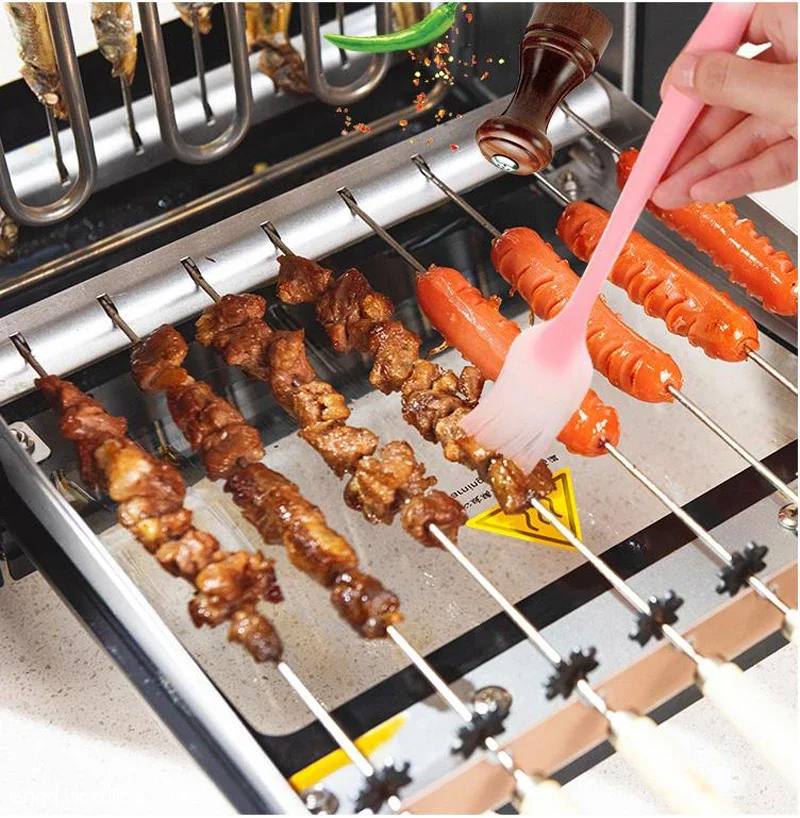 Electric Barbecue Machine 220V Electric BBQ Grill Smokeless Automatic Rotation Home Party Kebab Meat Skewer Grilling Machine