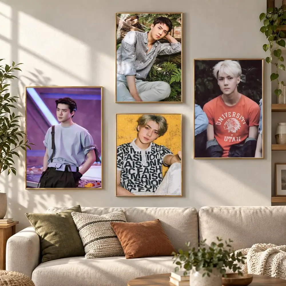 EXO K Pop Boy Band Album Bold Stage Music Aesthetic Poster Aesthetic Art Print for Bedroom & Living Room Decor, Unframed