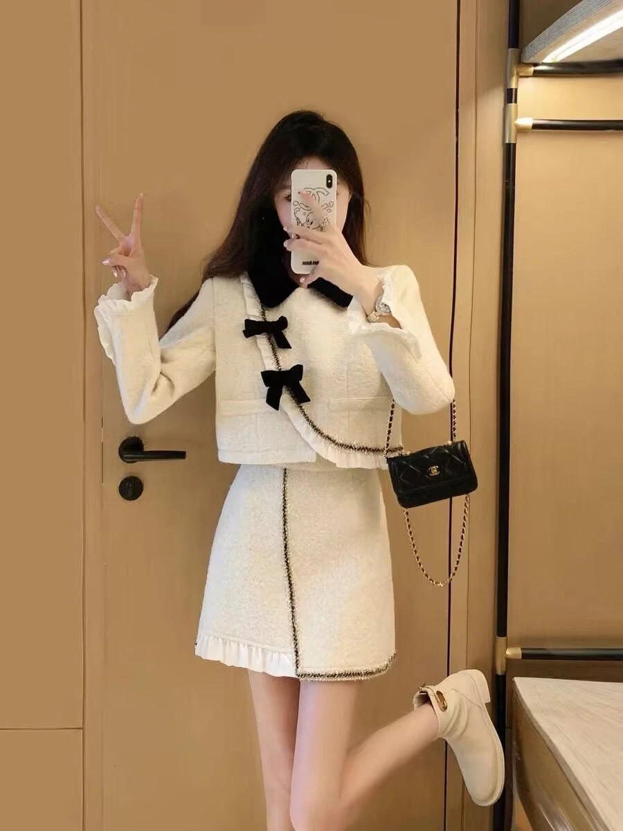 Elegant Socialite Classic Style Suit 2024 Autumn/Winter New High-End Goddess Fashionable Stylish Two-Piece Dress High Quality