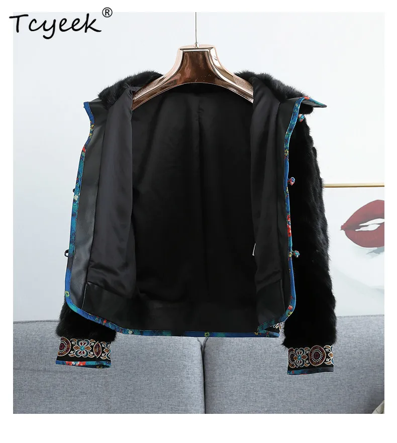 Tcyeek Luxe Nertsen Bontjas Vrouwen Winter Kleding Echt Bont Jas Warme Damesjassen Nieuw in Outerwears Mode Fourrure Femme