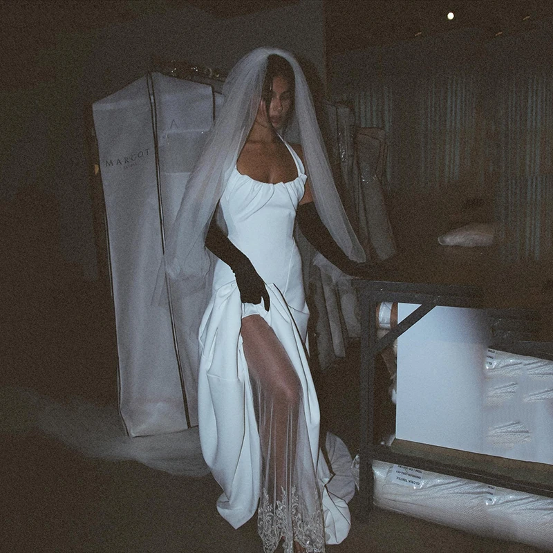 Eightree 2026 الأميرة حورية البحر فساتين الزفاف الرسن الرقبة عارية الذراعين الدانتيل الساتان فستان الزفاف الكرة فساتين حفلات مخصصة