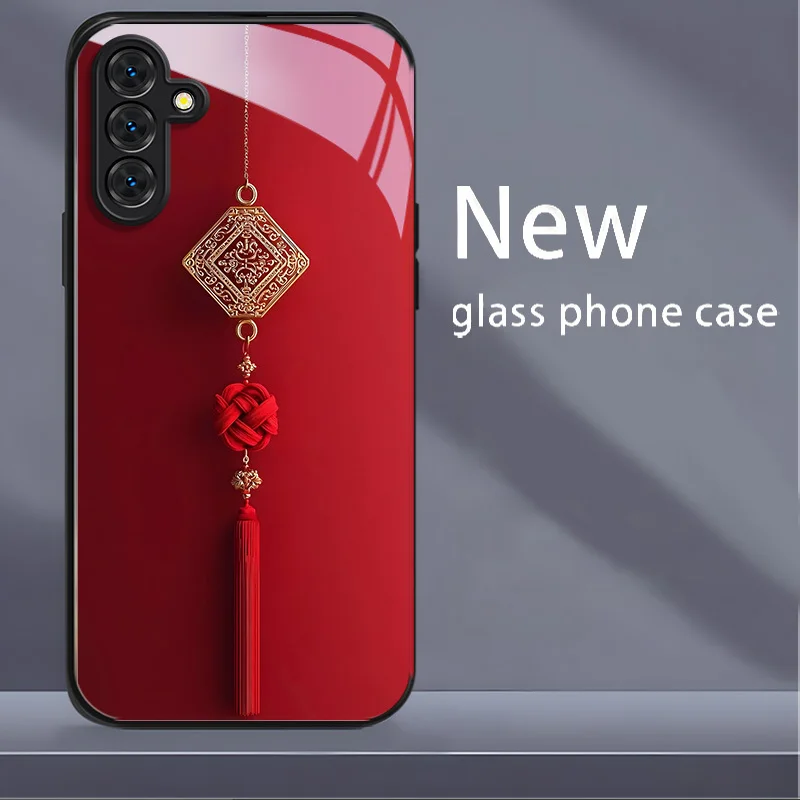 Metallisches Farbmuster Glas-Handyhülle für Samsung Galaxy A52S A53 A54 A55 A56 5G Galaxy S26 S23 S24 25 FE S22 Plus Ultra